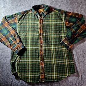 St. John's Bay Multicolor Plaid Men's Shirt Vintage 100% Cotton